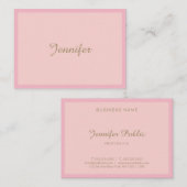 Elegante rosa goldene Handschrift Graceful Vorlage Visitenkarte (Vorne/Hinten)