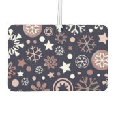 Elegante rosa goldene metallische Winterschneefloc Autolufterfrischer (Rückseite)