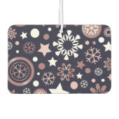 Elegante rosa goldene metallische Winterschneefloc Autolufterfrischer (Vorderseite)