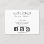 Elegante Rosa Goldflorale Wasserfarbe Visitenkarte (Rückseite)