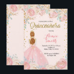 Elegante rosa GoldQuinceanera Einladung<br><div class="desc">Elegante rosa GoldQuinceanera Einladung</div>