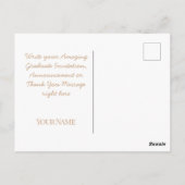 Elegante rosa Graduate Einladung Postkarten (Rückseite)