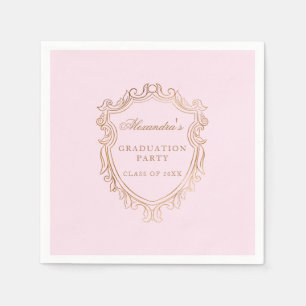 Elegante rosa Graduierungspartei Serviette