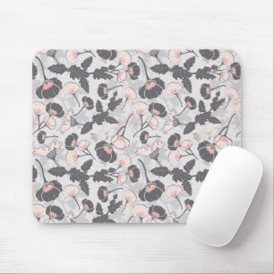 Elegante rosa graue Blume Mousepad