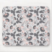 Elegante rosa graue Blume Mousepad (Vorne)