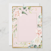 Elegante Rosa Grün Blütenblüte Einladung zur Hochz (Rückseite)