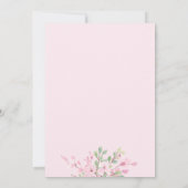 Elegante rosa grüne, blumenfarbene Dusche Einladung (Rückseite)