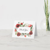 Elegante Rosa Grüne Flora Wasserfarben Dankeskarte (Vorderseite)