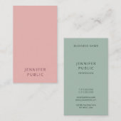 Elegante rosa grüne moderne Vorlage Einfaches Desi Visitenkarte (Vorne/Hinten)