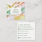 Elegante rosa, grüne Pastellfarbe Quadratische Visitenkarte (Vorne/Hinten)