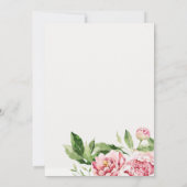 Elegante Rosa grüne Peony Floral Wasserfarbe Mitteilungskarte (Rückseite)