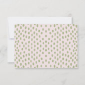 Elegante rosa grüne Punkte Hochzeit RSVP Karte (Rückseite)