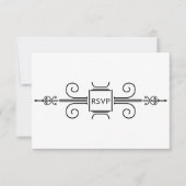 Elegante Rosa Grüne Rose Hochzeit Invi RSVP Karte (Vorderseite)