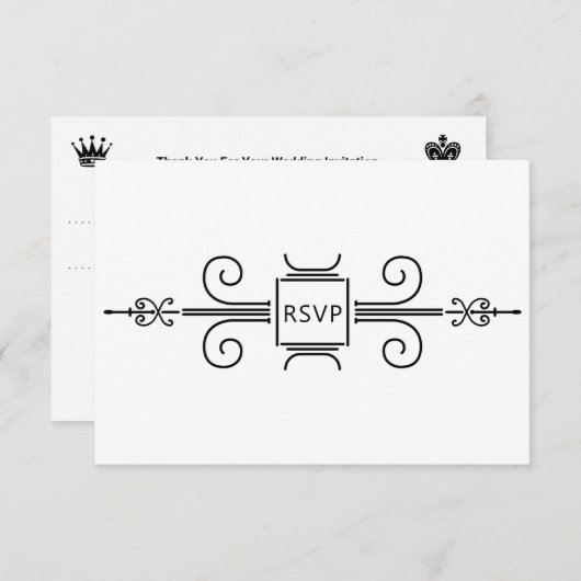 Elegante Rosa Grüne Rose Hochzeit Invi RSVP Karte (Vorne/Hinten)