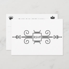 Elegante Rosa Grüne Rose Hochzeit Invi RSVP Karte