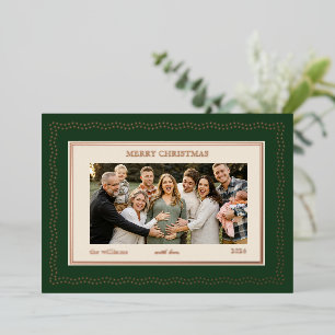 Elegante rosa grüne sternförmige Weihnachtsfamilie Folien Feiertagskarte