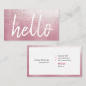 Elegante Rosa-hallo Event-Planer-Visitenkarte Visitenkarte (Vorne/Hinten)