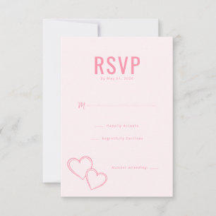 Elegante rosa Herz-RSVP-Karte RSVP Karte