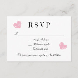 Elegante, rosa Herz-UAWG RSVP Karte