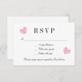 Elegante, rosa Herz-UAWG RSVP Karte (Vorne/Hinten)