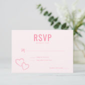 Elegante rosa Herzen RSVP Karte (Stehend Vorderseite)