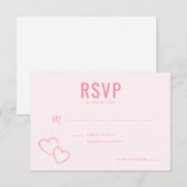 Elegante rosa Herzen RSVP Karte (Vorne/Hinten)