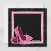 Elegante Rosa High Heels Geburtstagsparty Einladung (Rückseite)