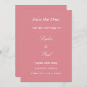 Elegante Rosa Hochzeit speichern Sie das Datum Save The Date (Vorne/Hinten)
