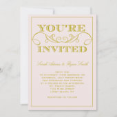 Elegante rosa Hochzeits-Einladung Einladung (Vorderseite)