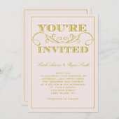 Elegante rosa Hochzeits-Einladung Einladung (Vorne/Hinten)