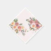Elegante rosa Hochzeitsbrause Serviette (Ecke)