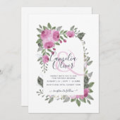 Elegante Rosa Hochzeitsfeier Einladung (Vorne/Hinten)