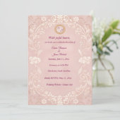 Elegante, rosa Hochzeitsfeier Save The Date (Stehend Vorderseite)