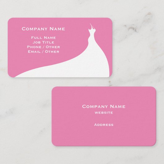 Elegante rosa Hochzeitskarte Visitenkarte (Vorne/Hinten)