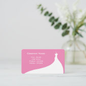 Elegante rosa Hochzeitskarte Visitenkarte (Stehend Vorderseite)