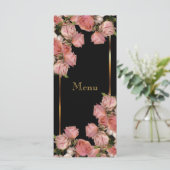 Elegante rosa Hochzeitsstipps - Menü Menükarte (Stehend Vorderseite)