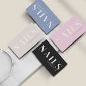 Elegante rosa holografische NagelVisitenkarte Visitenkarte