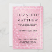 Elegante rosa Hörfunkeln Einladungskarte Templa (Rückseite)