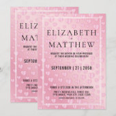 Elegante rosa Hörfunkeln Einladungskarte Templa (Vorne/Hinten)