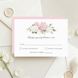 Elegante rosa Hortensien-Hochzeits-RSVP-Karte Einladung