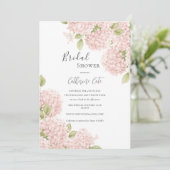 Elegante rosa Hydrangea-Brautparty  Einladung (Stehend Vorderseite)