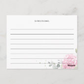 Elegante Rosa Hydrangea Brautparty Rezept Card Postkarte (Rückseite)