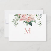 Elegante, rosa Hydrangea Monogram Note Card (Vorderseite)