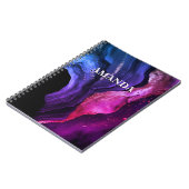 Elegante rosa Imitate aus lila Marmor Glitzer Notizblock (Linke Seite)