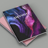 Elegante rosa Imitate aus lila Marmor Glitzer Notizblock