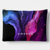 Elegante rosa Imitate aus lila Marmor Glitzer Zubehörtasche (Vorderseite)