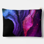 Elegante rosa Imitate aus lila Marmor Glitzer Zubehörtasche (Rückseite)