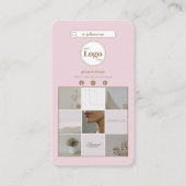 Elegante rosa Instagram Foto Collage Business Card Visitenkarte (Vorderseite)