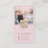 Elegante rosa Instagram Foto Collage Business Card Visitenkarte (Rückseite)