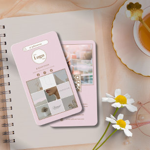 Elegante rosa Instagram Foto Collage Business Card Visitenkarte